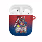 Personalized Newcastle Knights AirPods Case Easter Mascot - Colorful Eggs Cartoon Style