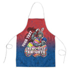 Personalized Newcastle Knights Apron Easter Mascot - Colorful Eggs Cartoon Style