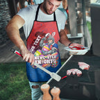 Personalized Newcastle Knights Apron Easter Mascot - Colorful Eggs Cartoon Style