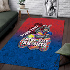 Personalized Newcastle Knights Area Rug Easter Mascot - Colorful Eggs Cartoon Style