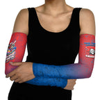 Personalized Newcastle Knights Arm Sleeves Easter Mascot - Colorful Eggs Cartoon Style