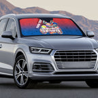 Personalized Newcastle Knights Auto Sun Shade Easter Mascot - Colorful Eggs Cartoon Style