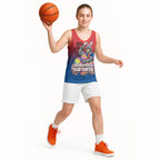 Personalized Newcastle Knights Basketball Jersey Easter Mascot - Colorful Eggs Cartoon Style