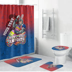 Personalized Newcastle Knights Bathroom Set Easter Mascot - Colorful Eggs Cartoon Style
