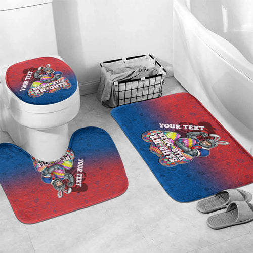 Personalized Newcastle Knights Bathroom Set Easter Mascot - Colorful Eggs Cartoon Style