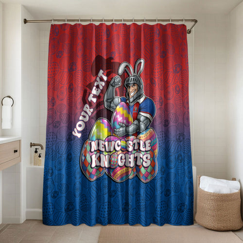 Personalized Newcastle Knights Bathroom Set Easter Mascot - Colorful Eggs Cartoon Style
