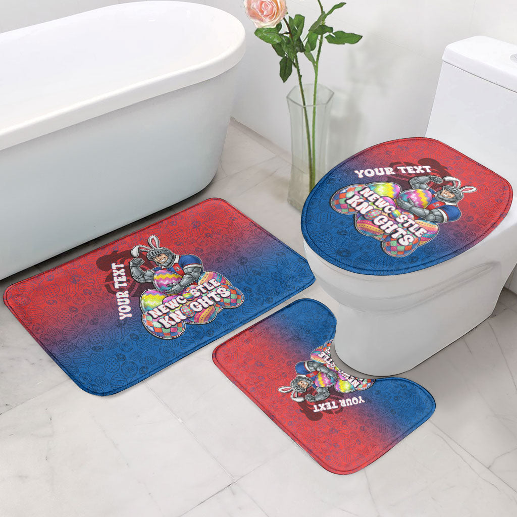 Personalized Newcastle Knights Bathroom Set Easter Mascot - Colorful Eggs Cartoon Style