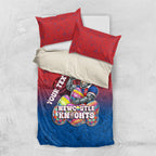 Personalized Newcastle Knights Bedding Set Easter Mascot - Colorful Eggs Cartoon Style