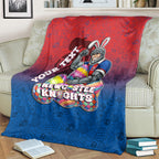 Personalized Newcastle Knights Blanket Easter Mascot - Colorful Eggs Cartoon Style