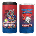 Personalized Newcastle Knights 4 in 1 Can Cooler Tumbler Easter Mascot - Colorful Eggs Cartoon Style