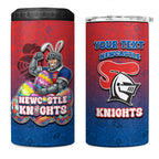 Personalized Newcastle Knights 4 in 1 Can Cooler Tumbler Easter Mascot - Colorful Eggs Cartoon Style