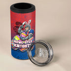 Personalized Newcastle Knights 4 in 1 Can Cooler Tumbler Easter Mascot - Colorful Eggs Cartoon Style