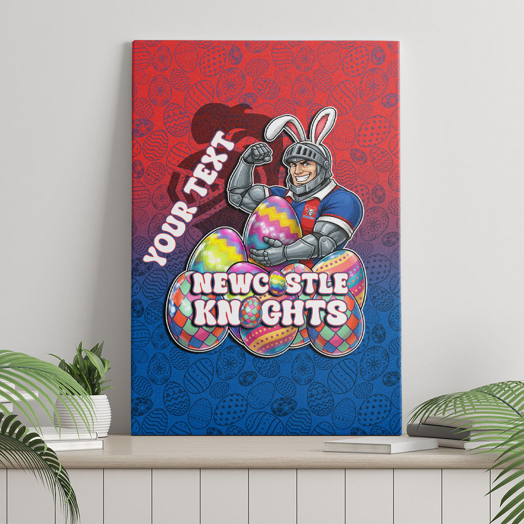Personalized Newcastle Knights Canvas Wall Art Easter Mascot - Colorful Eggs Cartoon Style