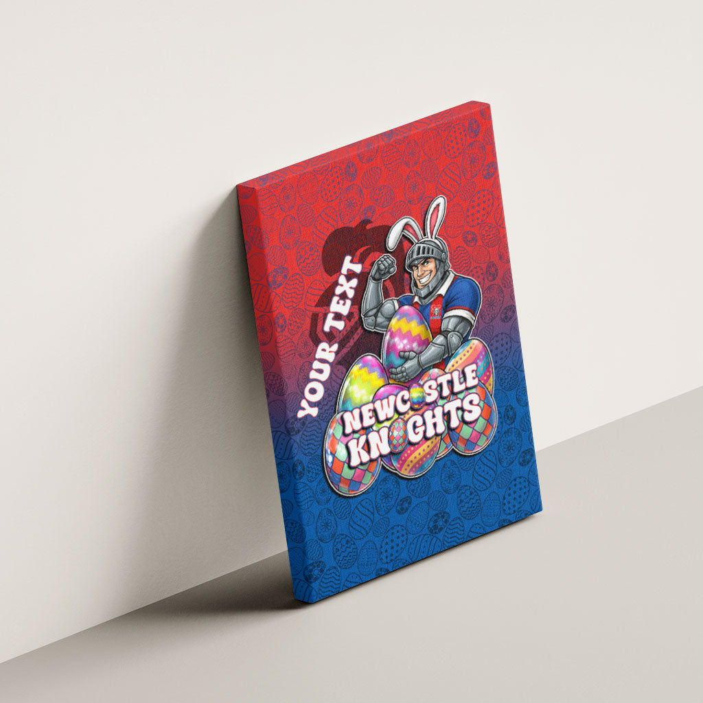 Personalized Newcastle Knights Canvas Wall Art Easter Mascot - Colorful Eggs Cartoon Style