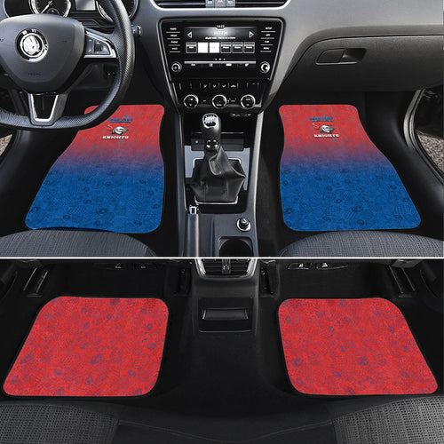 Personalized Newcastle Knights Car Mats Easter Mascot - Colorful Eggs Cartoon Style