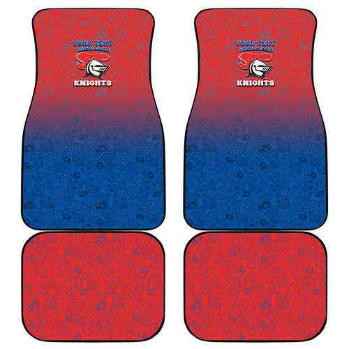 Personalized Newcastle Knights Car Mats Easter Mascot - Colorful Eggs Cartoon Style