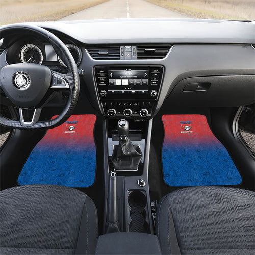 Personalized Newcastle Knights Car Mats Easter Mascot - Colorful Eggs Cartoon Style