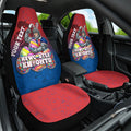Personalized Newcastle Knights Car Seat Cover Easter Mascot - Colorful Eggs Cartoon Style