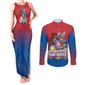 Personalized Newcastle Knights Couples Matching Tank Maxi Dress and Long Sleeve Button Shirt Easter Mascot - Colorful Eggs Cartoon Style