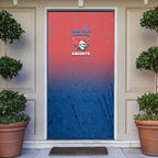 Personalized Newcastle Knights Door Cover Easter Mascot - Colorful Eggs Cartoon Style