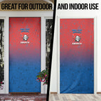 Personalized Newcastle Knights Door Cover Easter Mascot - Colorful Eggs Cartoon Style