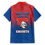 Personalized Newcastle Knights Family Matching Mermaid Dress and Hawaiian Shirt Easter Mascot - Colorful Eggs Cartoon Style