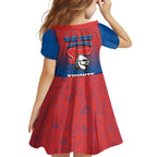 Personalized Newcastle Knights Family Matching Off Shoulder Maxi Dress and Hawaiian Shirt Easter Mascot - Colorful Eggs Cartoon Style