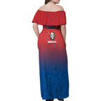 Personalized Newcastle Knights Family Matching Off Shoulder Maxi Dress and Hawaiian Shirt Easter Mascot - Colorful Eggs Cartoon Style