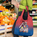 Personalized Newcastle Knights Grocery Bag Easter Mascot - Colorful Eggs Cartoon Style