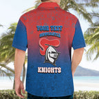 Personalized Newcastle Knights Hawaiian Shirt Easter Mascot - Colorful Eggs Cartoon Style