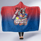 Personalized Newcastle Knights Hooded Blanket Easter Mascot - Colorful Eggs Cartoon Style
