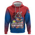 Personalized Newcastle Knights Hoodie Easter Mascot - Colorful Eggs Cartoon Style