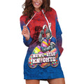 Personalized Newcastle Knights Hoodie Dress Easter Mascot - Colorful Eggs Cartoon Style