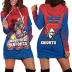 Personalized Newcastle Knights Hoodie Dress Easter Mascot - Colorful Eggs Cartoon Style