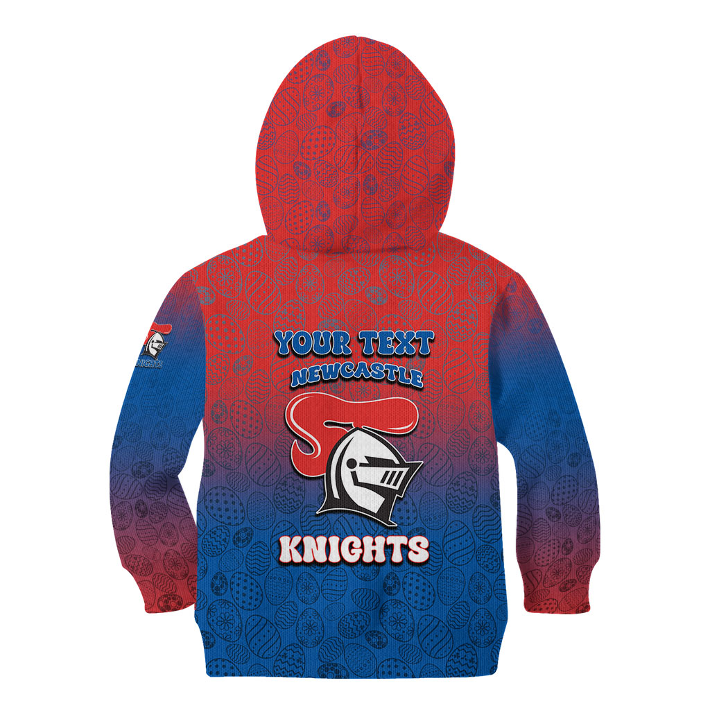 Personalized Newcastle Knights Kid Hoodie Easter Mascot - Colorful Eggs Cartoon Style