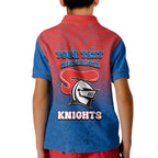Personalized Newcastle Knights Kid Polo Shirt Easter Mascot - Colorful Eggs Cartoon Style