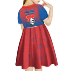 Personalized Newcastle Knights Kid Short Sleeve Dress Easter Mascot - Colorful Eggs Cartoon Style
