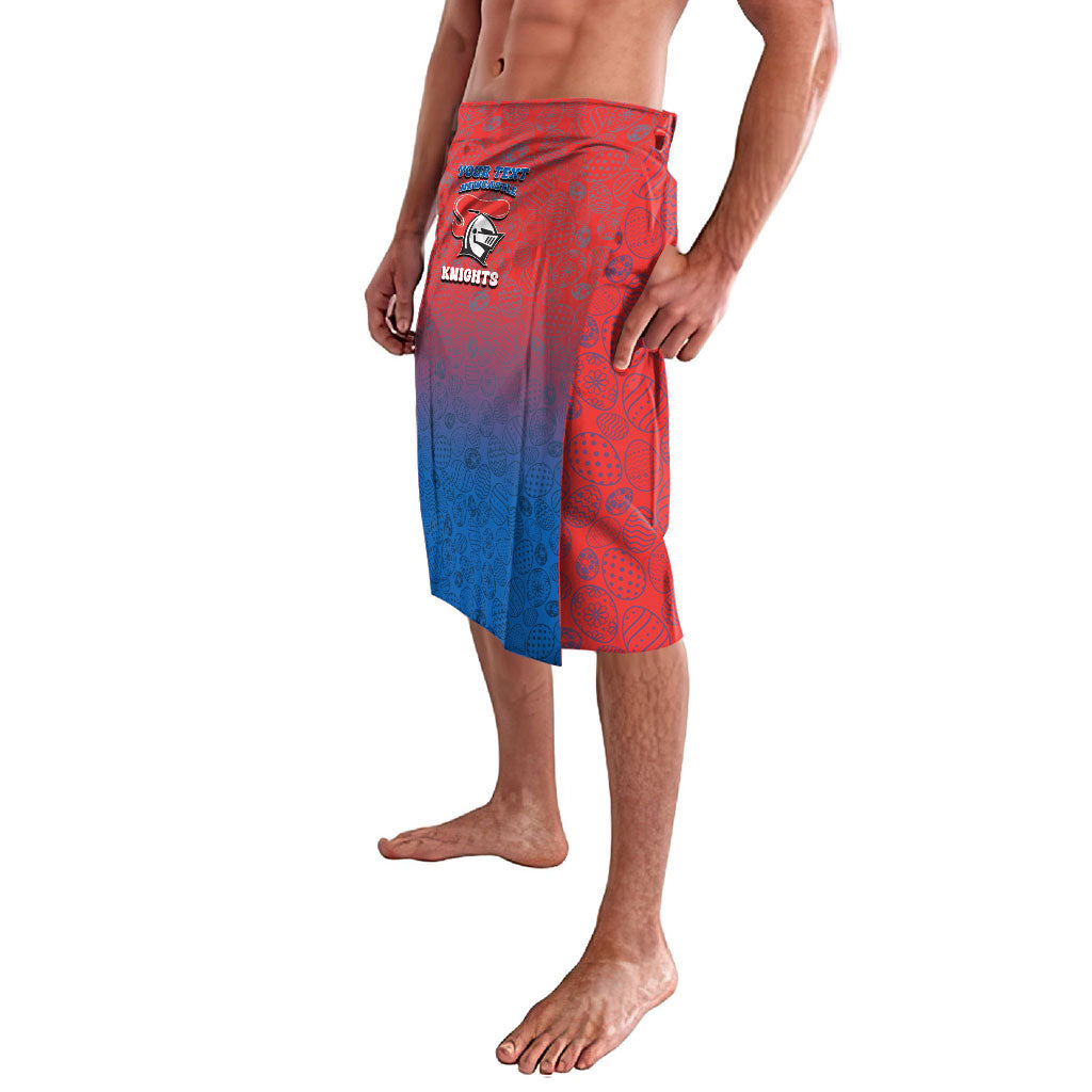 Personalized Newcastle Knights Lavalava Easter Mascot - Colorful Eggs Cartoon Style