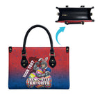 Personalized Newcastle Knights Leather Bag Easter Mascot - Colorful Eggs Cartoon Style