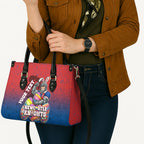 Personalized Newcastle Knights Leather Bag Easter Mascot - Colorful Eggs Cartoon Style