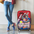 Personalized Newcastle Knights Luggage Cover Easter Mascot - Colorful Eggs Cartoon Style