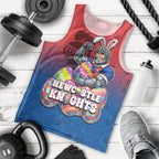 Personalized Newcastle Knights Men Tank Top Easter Mascot - Colorful Eggs Cartoon Style