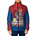 Personalized Newcastle Knights Padded Jacket Easter Mascot - Colorful Eggs Cartoon Style