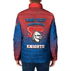 Personalized Newcastle Knights Padded Jacket Easter Mascot - Colorful Eggs Cartoon Style