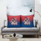Personalized Newcastle Knights Pillow Cover Easter Mascot - Colorful Eggs Cartoon Style