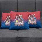 Personalized Newcastle Knights Pillow Cover Easter Mascot - Colorful Eggs Cartoon Style