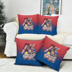 Personalized Newcastle Knights Pillow Cover Easter Mascot - Colorful Eggs Cartoon Style