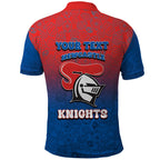 Personalized Newcastle Knights Polo Shirt Easter Mascot - Colorful Eggs Cartoon Style
