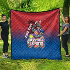 Personalized Newcastle Knights Quilt Easter Mascot - Colorful Eggs Cartoon Style