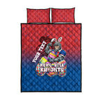 Personalized Newcastle Knights Quilt Bed Set Easter Mascot - Colorful Eggs Cartoon Style